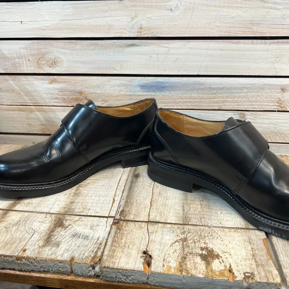 Vintage‎ Kenneth Cole Black Leather Single Monk Strap Dress Shoes M 8.5 W 10
